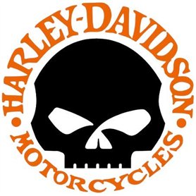 Stickers rétro réfléchissant pour Casque de Moto Harley Davidson Skull Orange