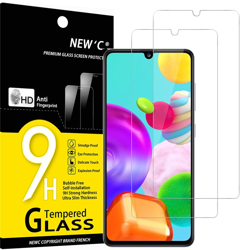 NEW'C Lot de 2, Verre Trempé pour Samsung Galaxy A41, Film Protection écran -sans Bulles d'air -Ultra Résistant (0,33mm HD Ultra
