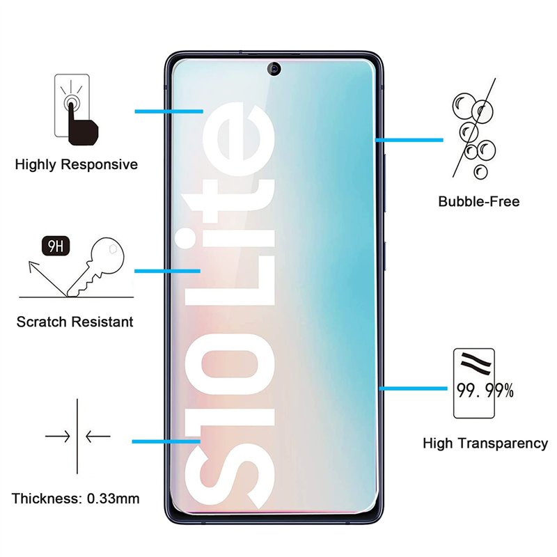 Image secondaire de NEW'C Lot de 2, Verre Trempé pour Samsung Galaxy S10 Lite, Film Protection écran efficace contre les Rayures - sans Bulles - Ult