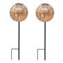 Lot de 2 balises solaires style oriental à planter LED blanc chaud AGADIR H45cm