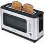 H.Koenig Grille pain Toaster 2 tranches VIEW7 Fentes larges Vitre Transparente Inox vintage