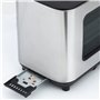 H.Koenig Grille pain Toaster 2 tranches VIEW7 Fentes larges Vitre Transparente Inox vintage, 6 niveaux de brunissage, Décongélat