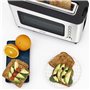 H.Koenig Grille pain Toaster 2 tranches VIEW7 Fentes larges Vitre Transparente Inox vintage, 6 niveaux de brunissage, Décongélat