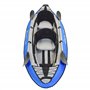 Kangui Canoë Kayak Gonflable Bleu 1 à 2 Places + pagaie + Sac Transport + Pompe Double Action+ kit de réparation