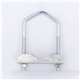 HD-Line Bride-110mm Bride d'Etrier avec Mâchoire pour Fixation de Parabole et d'Antenne sur Mât, Gris, Set de 2 Pièces
