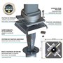 GARD & ROCK - Pied amovible pour parasols déportés, en aluminium - Multi-terrains à insérer sur les bases d'ancrage - Fixez soli