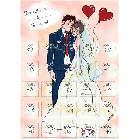ChaussureMe Calendrier Compte a rebours Avant Le Mariage 25 Jours Cadeaux
