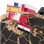 TRIPVEA® Globe terrestre 24 cm vintage en liège + 342 drapeaux autocollants à planter - Mappemonde décorative thème voyage - Idé