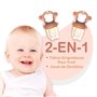 Tetine Grignoteuse Bebe et 3 Tétines Évolutives | Design Singe | En Silicone Médical et Sans Bisphénol A | Attache tétine offert