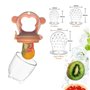 Tetine Grignoteuse Bebe et 3 Tétines Évolutives | Design Singe | En Silicone Médical et Sans Bisphénol A | Attache tétine offert