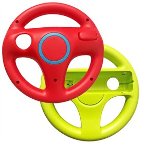 Link-e - 2 X Volant compatible avec manette wiimote sur console Nintendo Wii/Wii-U (Vert/Rouge)