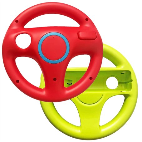 Link-e - 2 X Volant compatible avec manette wiimote sur console Nintendo Wii/Wii-U (Vert/Rouge)