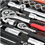 ISE 1/2" + 1/4" Cle a Douille a Cliquet Coffret de Douilles 58 PCS, & Coffret de Vissage Embouts, Joint Universel, Rallonges, Cl