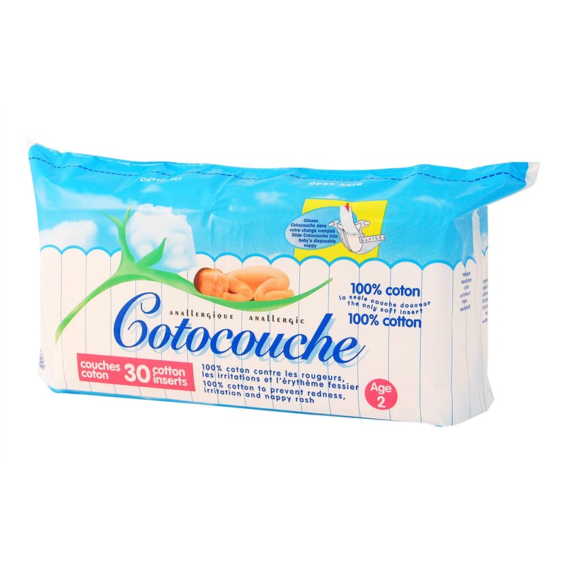 Image secondaire de Tetra Medical - Lot de 180 Couches (6 Paquets de 30 Couches) 100% Coton 2 ème Age - Cotocouche