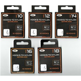 NGT Lot de 50 hameçons sans ardillon en nylon de taille 10