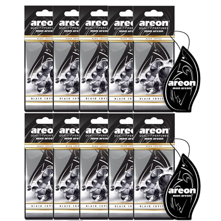 AREON Mon Désodorisant Voiture Rétroviseur Pendu Cristal Noir Maison (Black Crystal Lot de 10)