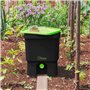 skaza Bokashi Organko Lot de 2 bacs à Compost en Plastique recyclé avec Son Son Bokashi EM 1 kg Noir/Vert