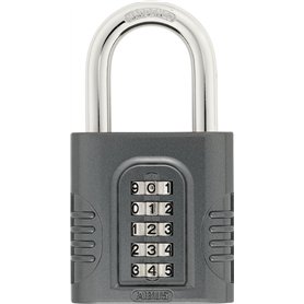 ABUS Cadenas à combinaison 158/65 - Cadenas avec boîtier en fonte de zinc - avec code numérique réglable individuellement - nive