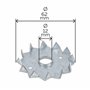 Alberts 334420 Crampon bulldog | d'un côté | galvanisé Sendzimir | à visser | Ø extérieur 62 mm | Ø intérieur 12 mm