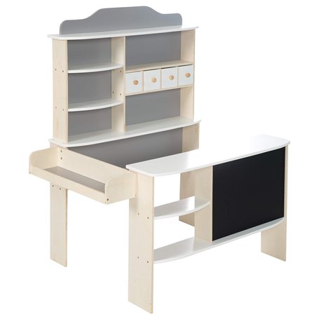 roba Marchande Enfant en Bois pour Garçons et Filles de 3 Ans et plus - 6 Compartiments 4 Tiroirs et 2 Étagères - Inclus Tableau
