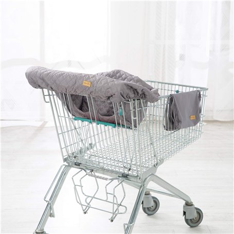 roba Protège Siège Chariot Course - Protection Caddie pour Bébé + Sac à Dos de Transport roba Style - Facile à Nettoyer - Gris