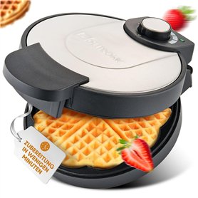 Clatronic Gaufrier | avec Ø 18cm surface de cuisson antiadhésive | gaufrier en forme de cœur | avec degré de brunissage réglable