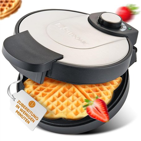 Clatronic Gaufrier | avec Ø 18cm surface de cuisson antiadhésive | gaufrier en forme de cœur | avec degré de brunissage réglable
