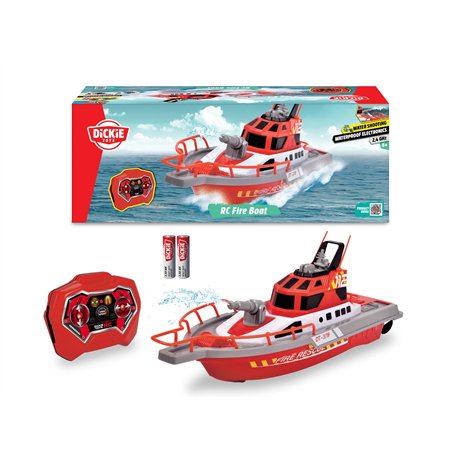 Dickie Toys Toys-201107000 Bateau de Pompiers Radio-commandé 2 canaux 27 MHz