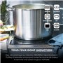 BAUMALU - Saucière Bain-Marie - Acier Inoxydable 18/10 Haut de Gamme - Tous Feux dont Induction - Triple Fond Diffuseur - Gradua