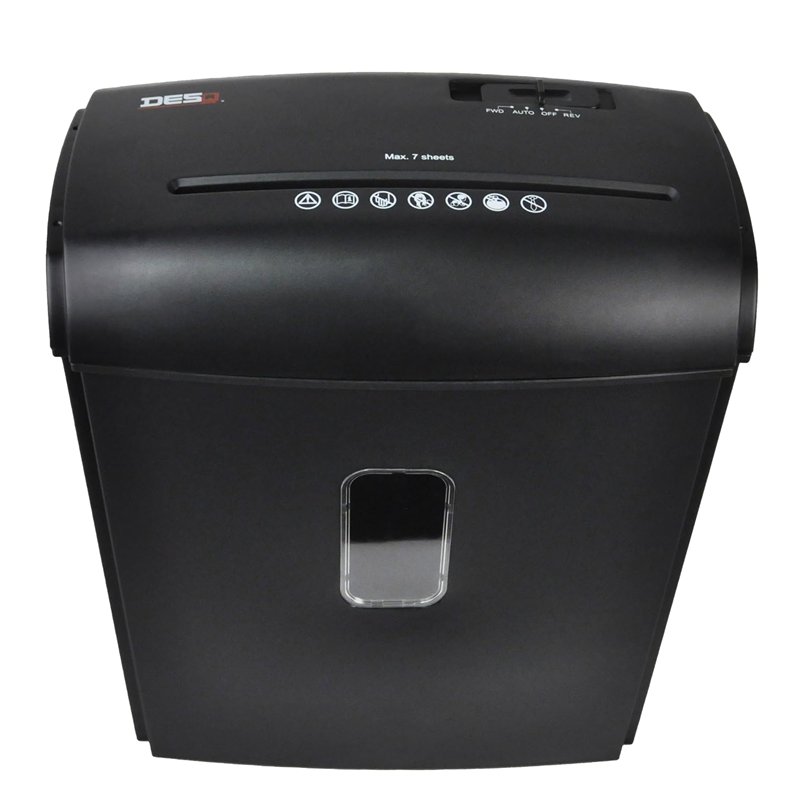 Image secondaire de DESQ Destructeur de documents 20030-9 feuilles, Déchiqueter papier avec agrafes et cartes de crédit en 4 x 35 mm, Sécurité P-4,
