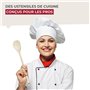 Fackelmann 31125 Set de 4 ustensiles de cuisine en bois, Lot de spatules et cuillères de cuisine en bois, Bois certifié FSC, 20c