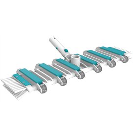 BAYROL Balai rectangulaire lesté avec 12 Roues - nettoie Le Fond du Bassin - brosses latérales - Convient à Tous Types de revête
