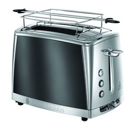 Russell Hobbs Grille Pain [Pour 2 Tranches] Luna Gris Inox (2 Fentes extra larges