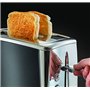 Russell Hobbs Grille Pain [Pour 2 Tranches] Luna Gris Inox (2 Fentes extra larges, 6 Niveaux de Brunissage rapide, Surélévation 