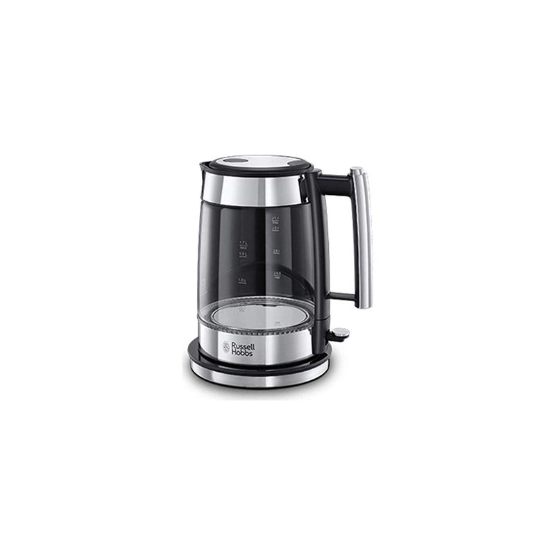 Russell Hobbs Bouilloire Electrique en verre [Elegante & puissante] Elegance (1,7L, 2200 W, Ecoulement parfait, Eclairage LED, F