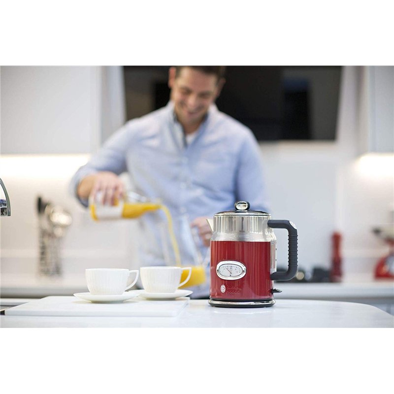 Image secondaire de Russell Hobbs Bouilloire Electrique [Design Vintage Premium] Retro Rouge (1,7L, Ebullition Rapide, Jauge Température, Couvercle 