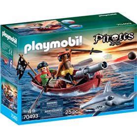 Playmobil - 70493 - Barque des Pirates avec Requin-Marteau