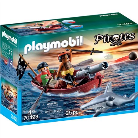 Playmobil - 70493 - Barque des Pirates avec Requin-Marteau