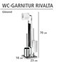 WENKO Combiné WC Rivalta | 3 en 1| Brosse WC et Dérouleur Papier Toilette | Stockage Papier | Tête de Brosse remplaçable | Acier