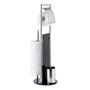 WENKO Combiné WC Ravina 3en1 Blanc | Brosse WC et dérouleur Papier Toilette | Range Papier Toilette jusqu'à 3 Rouleaux | Acier I