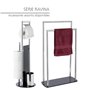 WENKO Combiné WC Ravina 3en1 Blanc | Brosse WC et dérouleur Papier Toilette | Range Papier Toilette jusqu'à 3 Rouleaux | Acier I