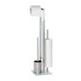 WENKO Combiné WC Rivalta et Brosse Rechange| 3 en 1 | Brosse WC Dérouleur Papier Toilette | Stockage Papier | Tête de Brosse rem