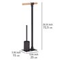 Acier noir et support papier toilette en bambou