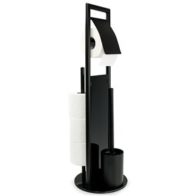 WENKO Combiné WC Ravina 3en1 WENKO | Brosse WC à tête remplaçable et dérouleur Papier Toilette