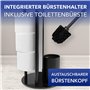WENKO Combiné WC Ravina 3en1 WENKO | Brosse WC à tête remplaçable et dérouleur Papier Toilette, Range Papier Toilette jusqu'à 3 