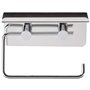 WENKO Dérouleur papier WC avec tablette acier inox Brillant