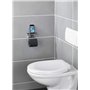WENKO Dérouleur papier WC avec tablette acier inox Brillant