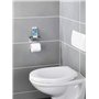 WENKO Dérouleur papier WC avec tablette acier inox Brillant