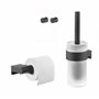 Tiger Bold Ensemble d'Accessoires de Toilettes - Porte-Brosse WC- Porte-Rouleau Papier Toilette sans Rabat - Crochets Porte-Serv