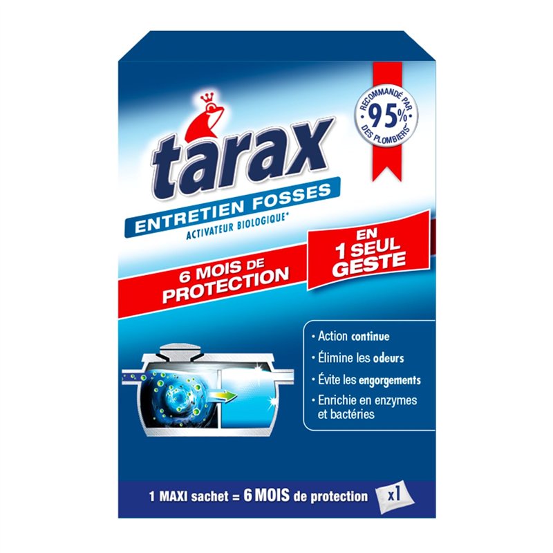 TARAX - Traitement Fosses Septiques 6 Mois - Élimine les Mauvaises Odeurs & Prévient les Engorgements - Activateur Fosse Septique